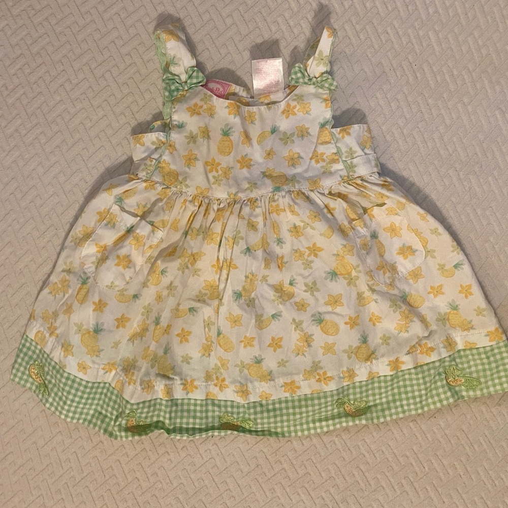 Yellow and Green Casual Sundress with Spaghetti Straps